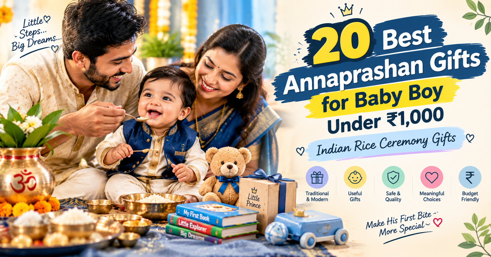 20 Best Annaprashan Gifts for Baby Boy Under ₹1,000 – Indian Rice Ceremony Gifts