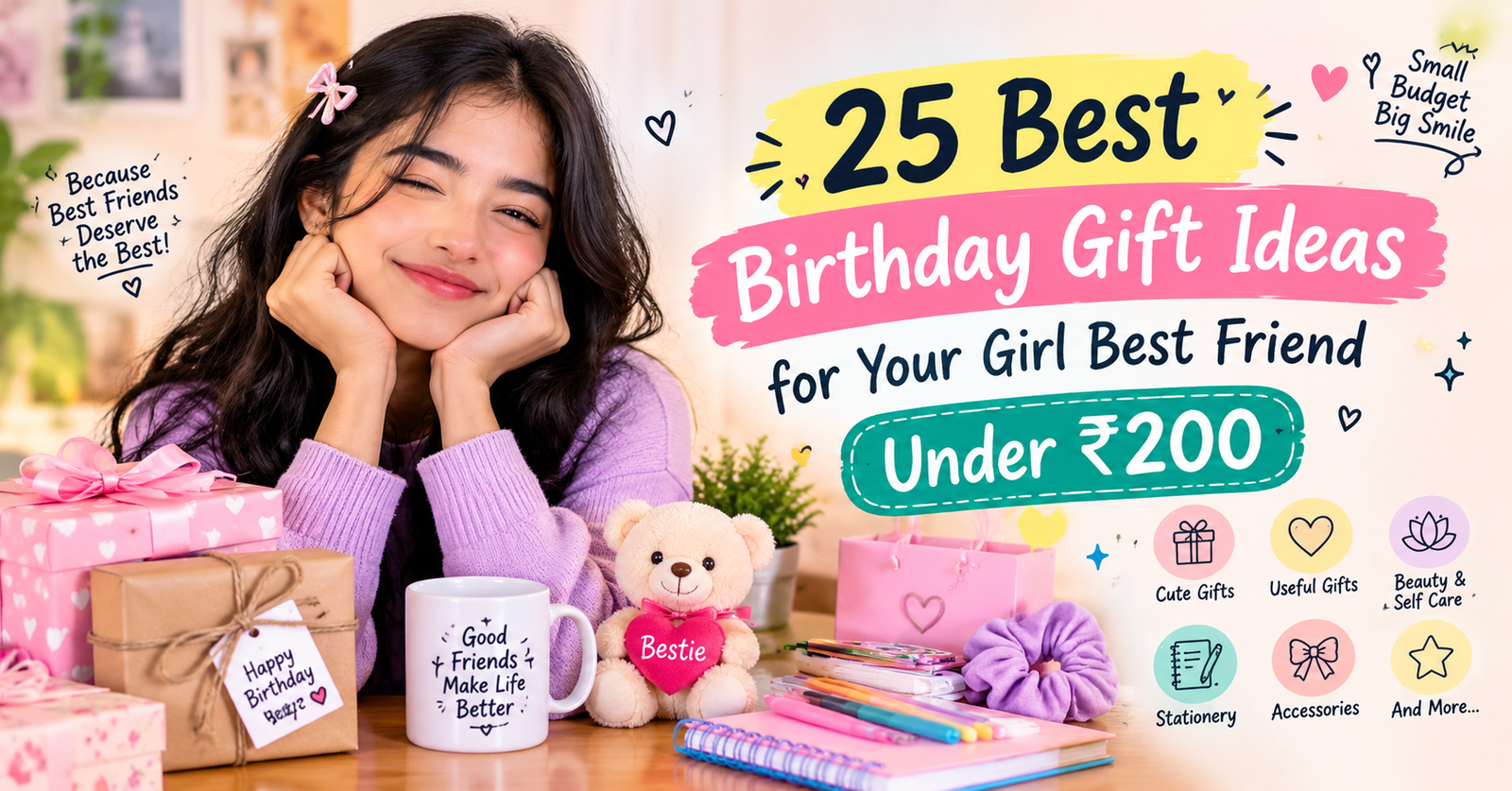 25 Best Birthday Gift Ideas for Your Girl Best Friend Under ₹200 in India 2026