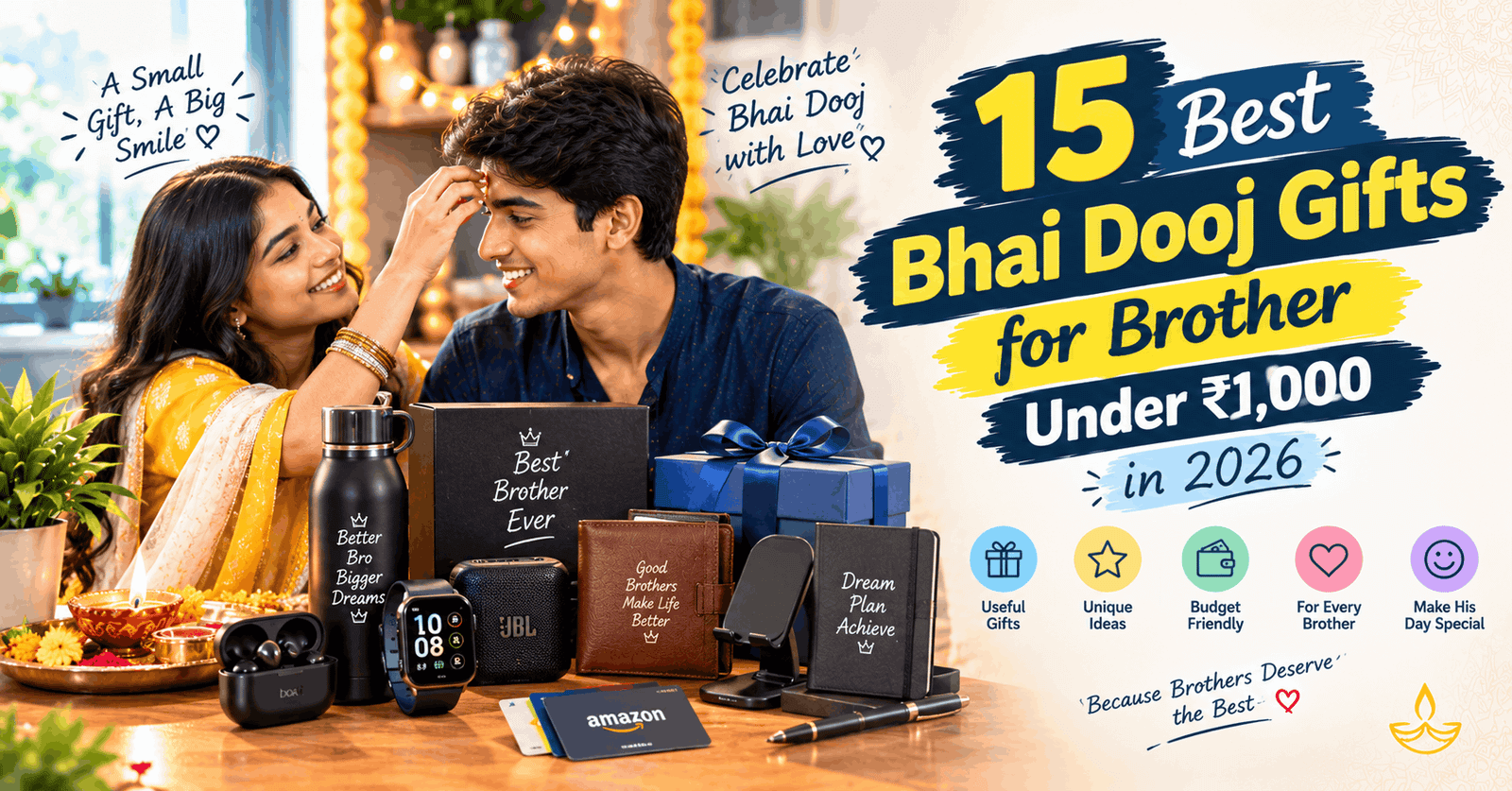 15 Best Bhai Dooj Gifts for Brother Under Rupees 1,000 in 2026
