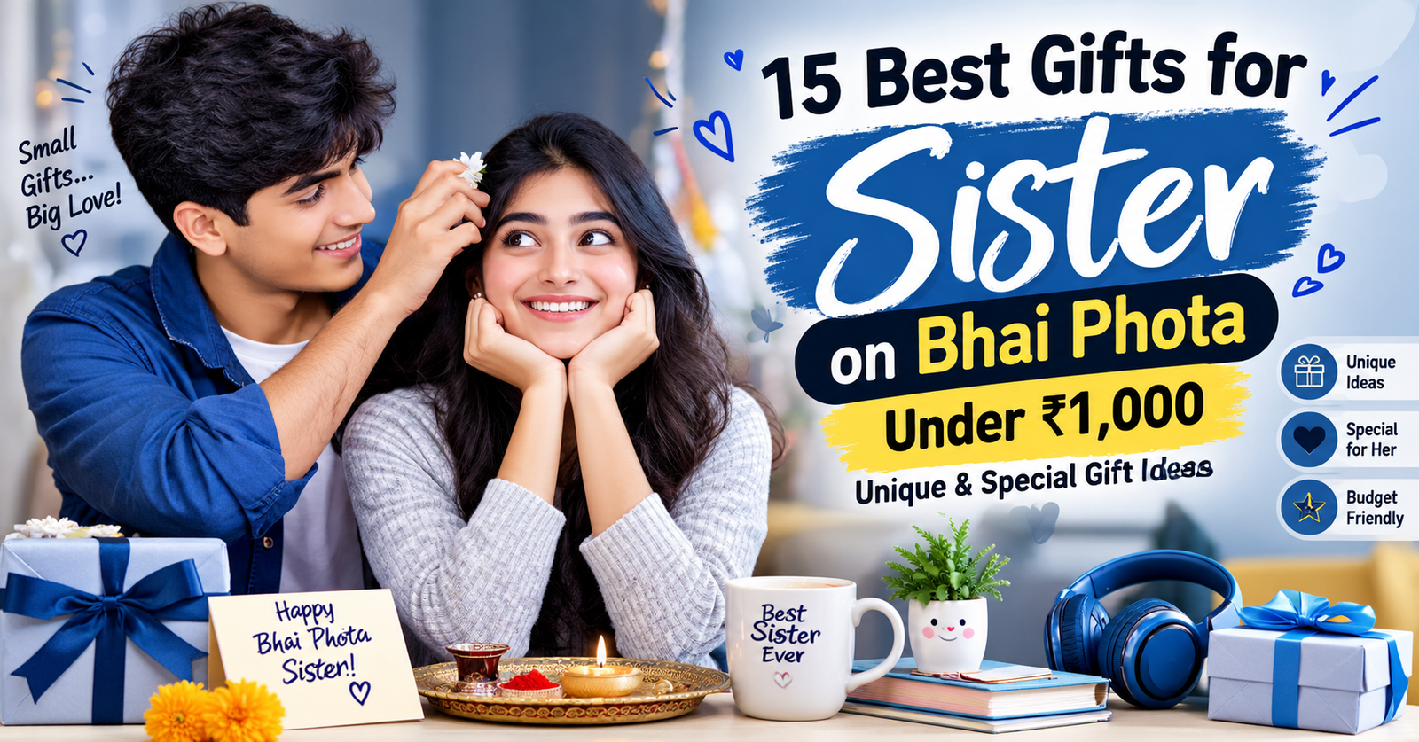 15 Best Gifts for Sister on Bhai Phota Under ₹1,000 in 2026 – Unique & Special Gift Ideas