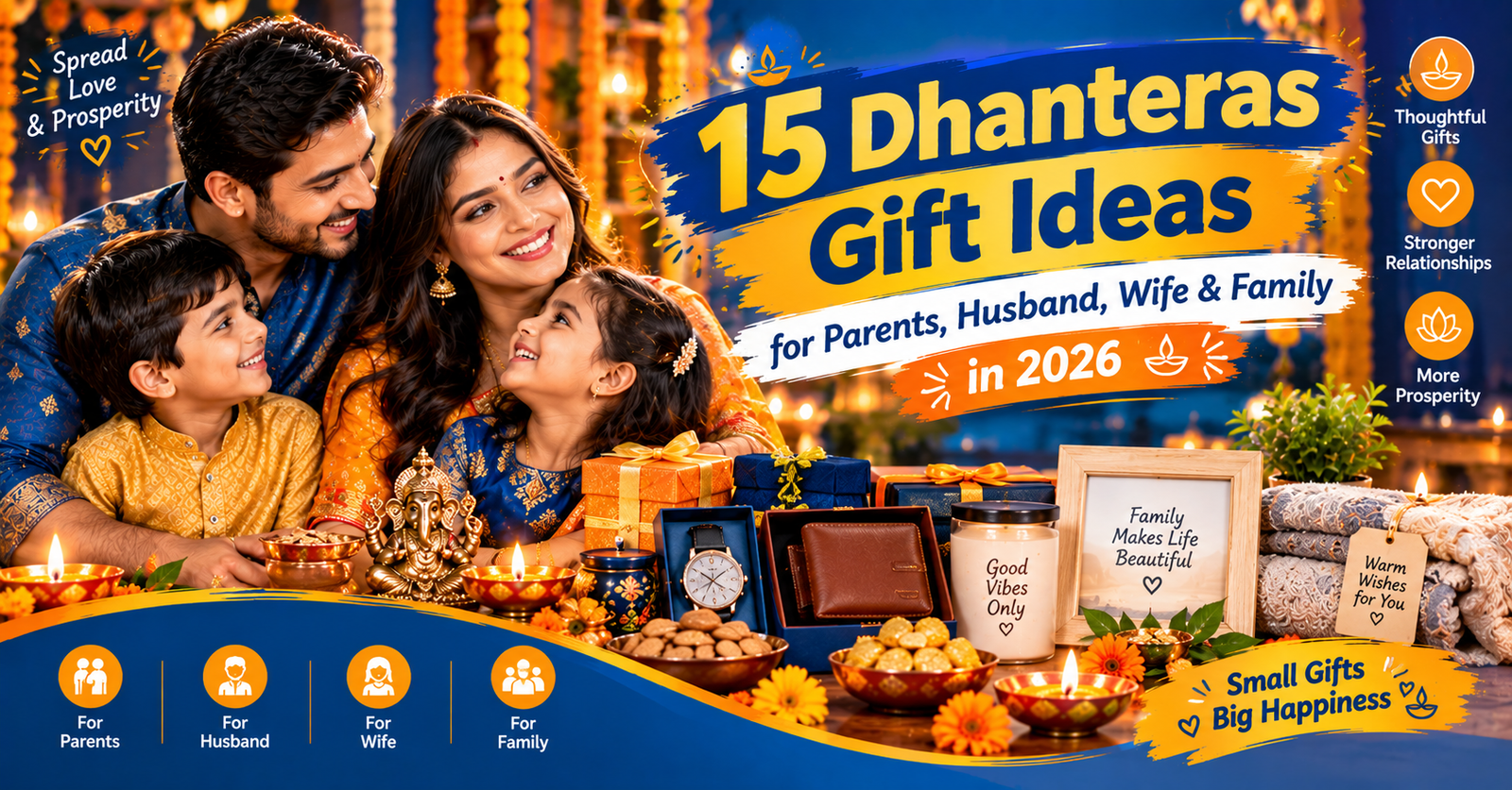 15 Dhanteras Gift Ideas for Parents, Husband, Wife & Family in 2026