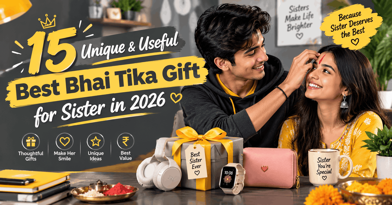 Best Bhai Tika Gift for Sister in 2026 – 15 Unique & Useful Gift Ideas