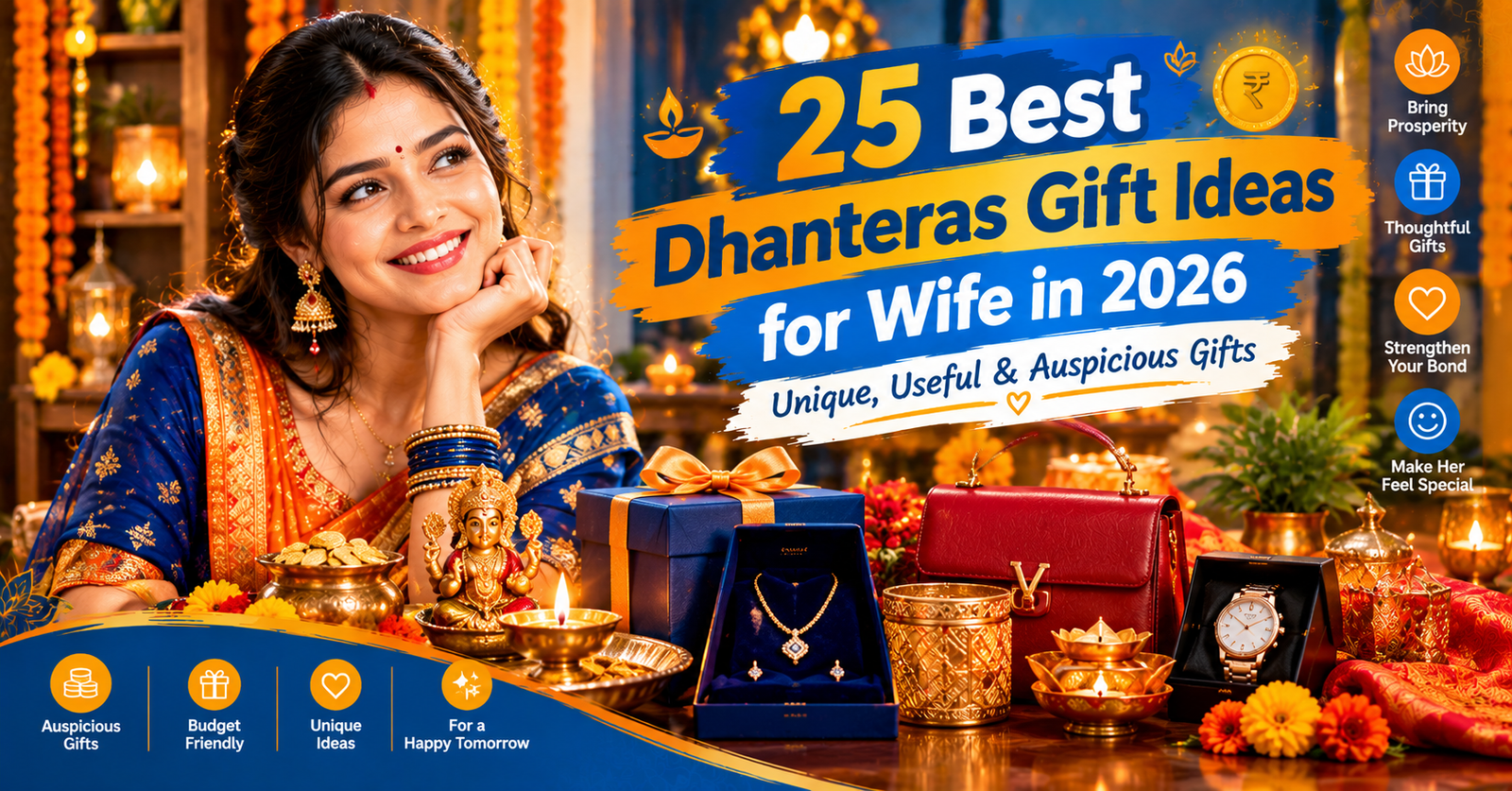 25 Best Dhanteras Gift Ideas for Wife in 2026 – Unique, Useful & Auspicious Gifts